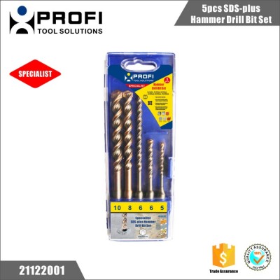 5pcs professional quality SDS plus masonry hammer drill bit set with PGM standard