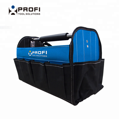 Tool bag with heavy duty metal tube handle foldable design for easy transportation