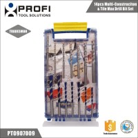 14Pcs Mixed Multi-Construction and Tile Max Drill Bit Set for Tradesman