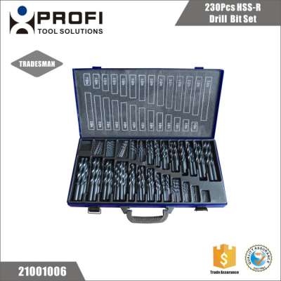 2017 Hot Sell Round Shank 230Pcs HSS Twist Drill Bit For Wood